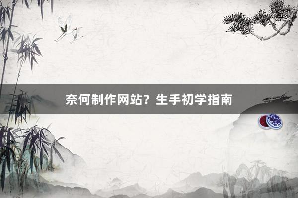 奈何制作网站？生手初学指南